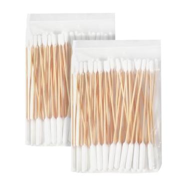 Imagem de GSHLLO 100 peças cotonetes de algodão dupla face para limpeza de orelhas de cachorrinho cotonetes de algodão para limpeza de orelhas de gato varas de algodão grandes para cães cotonetes de algodão