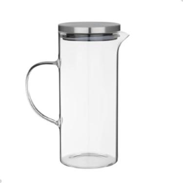 Imagem de Jarra De Vidro Boro Tampa Inox 1,5 Litro Suco Água Suco