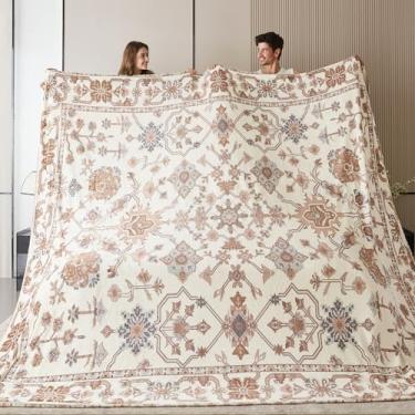 Imagem de Cobertor grande 300 x 300 cm, gigante extragrande 25 x 25 cm para cama, sem costura, sofá, viagem e acampamento – cobertor grande King grande, serve para toda a família, uso ao ar livre, bege - 1