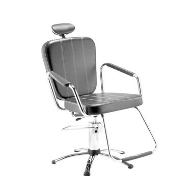 Imagem de Cadeira de Cabeleireiro Hidráulica e Reclinável Dompel Nix Cromada Preto