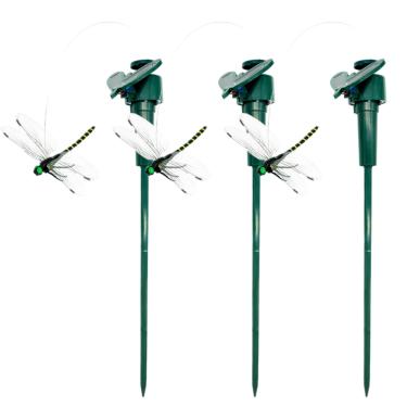 Imagem de Repelente de insetos com clipe de libélula, 3 peças realistas de PVC libélula para jardim, brinquedos de estacas de jardim, giratórios movidos a energia solar, ornamentos de jardim estáveis