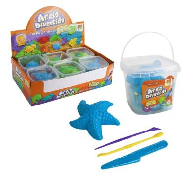 Imagem de Areia Mágica 250g com Molde Balde Fundo do Mar - Tudo em Caixa