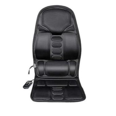 Imagem de Assento Massageador Vibratório com Aquecimento, Preto, Controle Remoto, para Cadeira, Casa e Carro