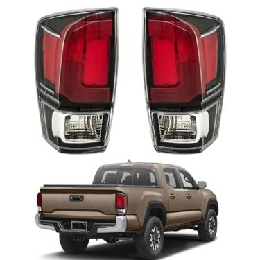 Imagem de WFLNHB 1 par de substituição de luz traseira para Toyota Tacoma 2016-2020 Conjunto de lâmpada traseira de luz traseira 8156004200 8155004200 lado do passageiro e do motorista