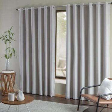 Imagem de Cortina Blackout Prata 2,30m x 2,64m Decoração Moderna para Janela - S
