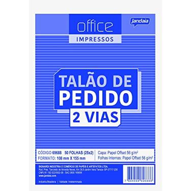 Imagem de Talao de Pedido 108x 155 mm 1/36 2 Vias 50 folhas, Pacote com 20, Jandaia