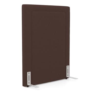 Imagem de Cabeceira Cama Box Solteiro Alba 90cm com Frame Bouclé Marrom - Desk Design