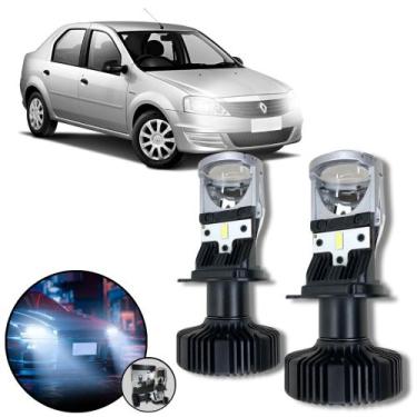 Imagem de Mini Projetor Elíptico Farol Baixo Alto H4 Logan 2007 a 2013 - ShockLi