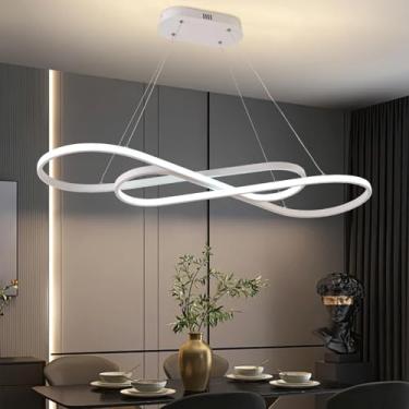 Imagem de Luzes pendentes LED para ilha de cozinha luminária pendente sala de jantar lustre luminária, lustre de LED moderno regulável, altura ajustável, luminária de teto moderna em forma de nota musical