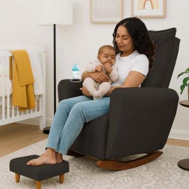 Imagem de Poltrona Cadeira de Amamentação Balanço e Puff Ternura - B Home Decor,