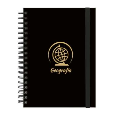 Imagem de Caderno Colegial Plus 12 Matérias Profissões Geografia (Preto e Gold)