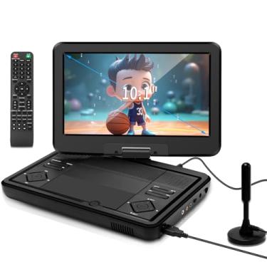 Imagem de Feihe TV/DVD Player portátil de 12,5 polegadas - tela giratória HD de 10,1 polegadas, sintonizador digital/HDMI/USB/AV, bateria embutida, alto-falantes de alto volume - Perfeito para carro/viagem