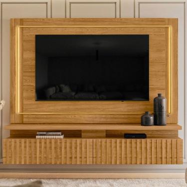 Imagem de Painel para TV Até 75 Polegadas Gaia 2 Gavetas com Led Cumaru - Madetec
