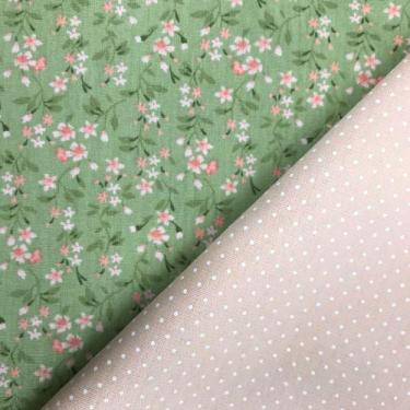 Imagem de Composê kit Tecido Tricoline Estampado Flora II Algodão 2 cortes 50x1,
