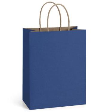 Imagem de Sacola de presente Dream Navy Blue Kraft Paper 25 unidades 20x11x27cm 