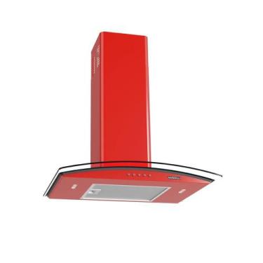 Imagem de Coifa Nardelli de Parede Clean Vidro Curvo Vermelha 60cm, Vermelho, 22