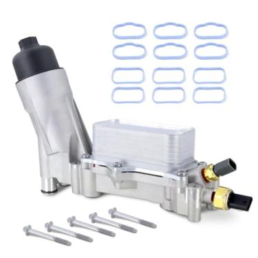 Imagem de 68310865AB Adaptador de alumínio para filtro de óleo do refrigerador de óleo do motor compatível com Dodge Journey Charger Challenger Caravan Jeep Wrangler Cherokee Chrysler 200 300 Ram ProMaster