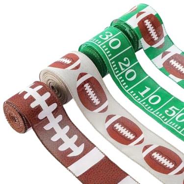 Imagem de Lilihuimaoyi Conjunto de 4 Fitas de Futebol com Motivos Desportivos, Fitas Decorativas para Artesanato, Multifuncionais para Embrulhos de Presentes, Laços de