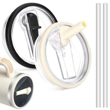 Imagem de QDXMD Pacote com 2 tampas de substituição de 1,134 g compatível com Stanley Quencher, substituição de tampa à prova de vazamento para Stanley Quencher H2.0 de 1,134 g Stanley Quencher H2.0 e ProTour