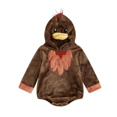 Imagem de Kuriozud Fantasia infantil de Ação de Graças para bebês, macacão de manga comprida My First Halloween para menino, roupas fofas de outono, Multicor, 0-3 Meses