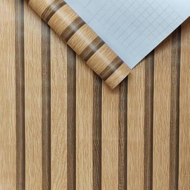 Imagem de Papel de Parede Vinílico Madeira – Autocolante Lavável 4,5m² para Ambientes Aconchegantes(Ripado Bege 3D)