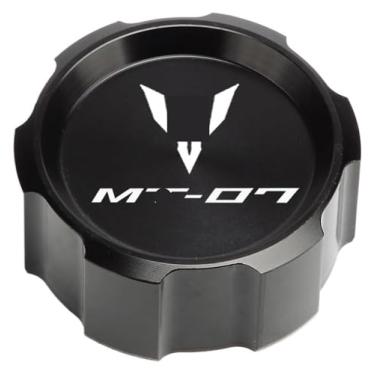 Imagem de Tampa do reservatório de fluido de freio dianteiro traseiro tampa de enchimento de óleo tampa de válvula de pneu compatível com MT07 MT-07 MT 07 FZ07 2015-2020 2021 2022 2023 (preto traseiro)