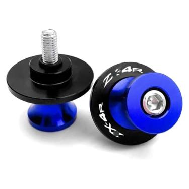 Imagem de BYYINGSUS Acessórios de modificação para motocicleta 8 mm CNC bobinas de braço oscilante parafusos de suporte deslizantes compatíveis com ZX-4R ZX-4RR 2023-2024 (azul-8 mme)
