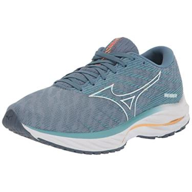Imagem de Mizuno Tênis de corrida feminino Wave Rider 26, Mountain Spring/branco, 10 Wide