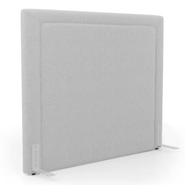 Imagem de Cabeceira Cama Box Queen Size Alba 160cm com Frame Bouclé Cinza Claro - Abmaza