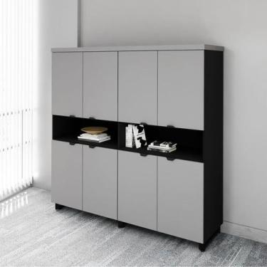 Imagem de Armário Estante para Escritório com 8 Portas de Abrir e 2 Nichos F5 Of