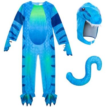 Imagem de IKALI Fantasia de dinossauro azul de Halloween