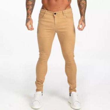 Imagem de Calça masculina com elastano - Diversas, Bege, 44