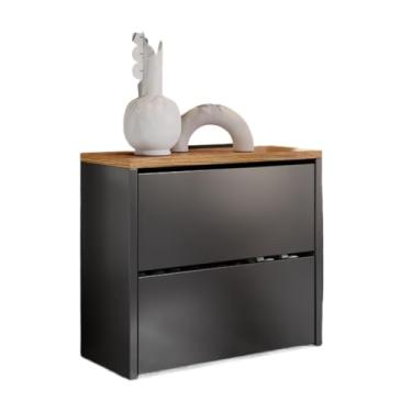 Imagem de Sapateira Hall entrada 2 Gavetas Basculantes (PRETO/NATURE)