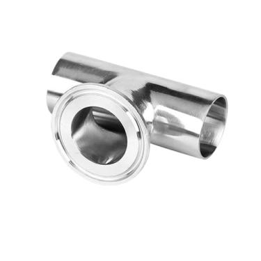 Imagem de Placa única de aço inoxidável 304 encaixe rápido tipo grampo de três vias mandril espelho interno e externo polishe(304,76-91)