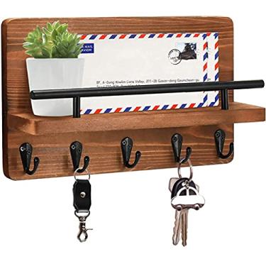 Imagem de Porta-chaves 2 peças chaveiro de madeira carta decoração de parede rack de armazenamento gancho de chave pingente de parede (cor: Tamanho A: 30 cm)