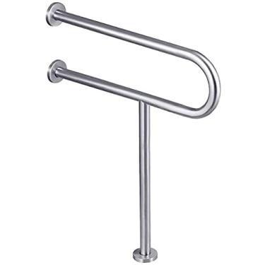 Imagem de Barra de apoio de corrimão em forma de U de aço inoxidável sem barreiras, corrimãos de segurança para idosos, montagem na parede, vaso sanitário, suporte antiderrapante, barra de apoio para vaso