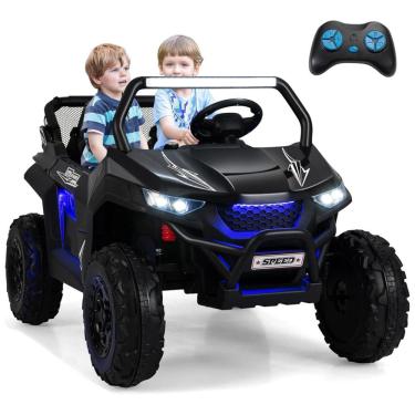 Imagem de Carro Elétrico Infantil, Jeep com Controle Remoto, 2 Lugares, Suspensão de Mola, Partida Suave, Música via Bluetooth e FM, 12V, Olakids