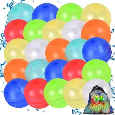 Imagem de Balões de água reutilizáveis RYTABEE com bolsa de malha, 24 unidades p