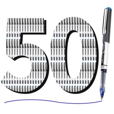 Imagem de EYEYE Bolígrafos Rollerball de Tinta Azul 0.7mm, Paquete de 50, Secado