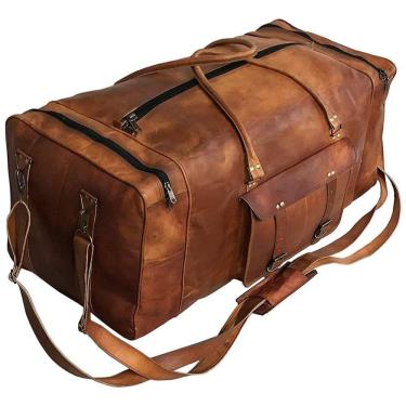 Imagem de Bolsa de Viagem Masculina Clássica de Couro, CUERO, Marrom