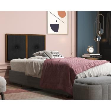 Imagem de Painel Cabeceira Box Solteiro 0,90 Madeira Suede Preto - Comprar Moveis em Casa
