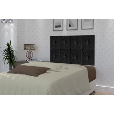 Imagem de Painel de Cama box Botão Solteiro 0,90 Elegance cor Preto - Comprar Moveis em Casa