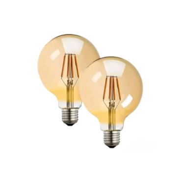 Imagem de Lâmpada Decorativa Filamento Led Globo G80 Luz Âmbar 4w 2200K Cor Da Luz Branco Quente(2)