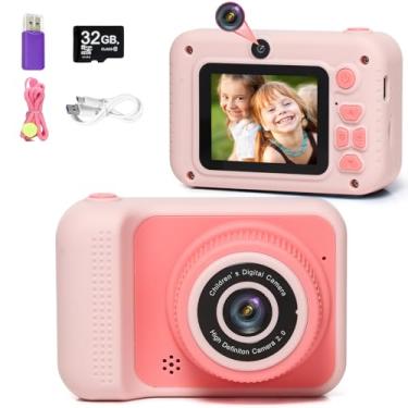 Imagem de Brinquedos para câmera infantil, para meninos e meninas, câmera digital JUVNAWEZ para crianças, presente de Natal e aniversário para crianças de 3 anos, 4, 5, 6, 7, 8, 9 e 10 anos, com cartão SD de 32