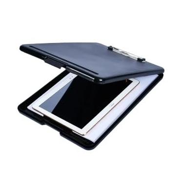 Imagem de 1 PEÇA Prancheta Multifuncional Pasta Caixa de Arquivos com Clipe Alunos Organizarem Papel A4(PRETO)