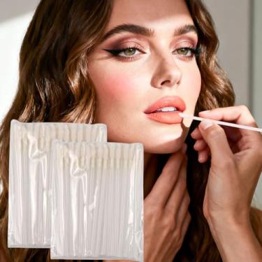Imagem de 100 pincéis labiais, pincéis descartáveis para lábios, aplicadores de brilho labial, aplicadores de bastão de brilho labial, kits de ferramentas de maquiagem perfeitos