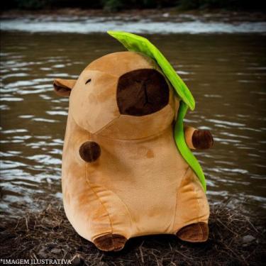 Imagem de Capivara Filo De Pelúcia Com Folha Igual A Foto Antialérgica Fofa Para