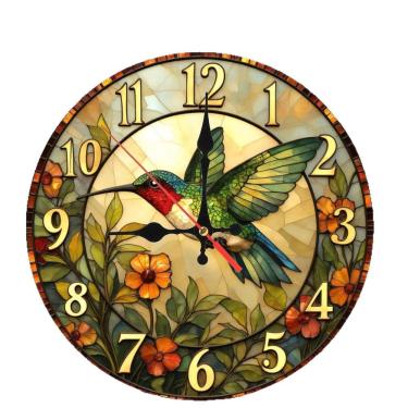 Imagem de Relógio de parede Hummingbird Silent Non-Ticking 30 cm colorido