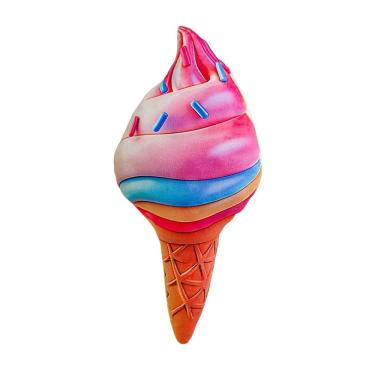Imagem de Casquinha de sorvete colorida de brinquedo de pelúcia de 50 cm - recheada macia