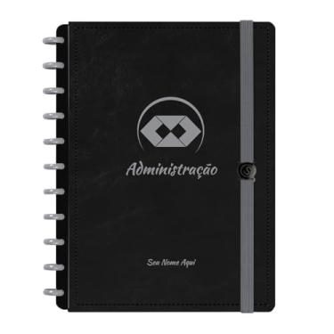 Imagem de Caderno De Disco Iscool Inteligente Personalizado 80 Folhas Profissões Preto Prata Administração Grande G